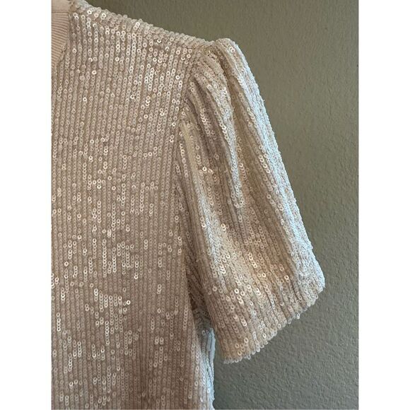Generation Love Donna Sequin Dress in Shell Size S - Picture 4 of 8